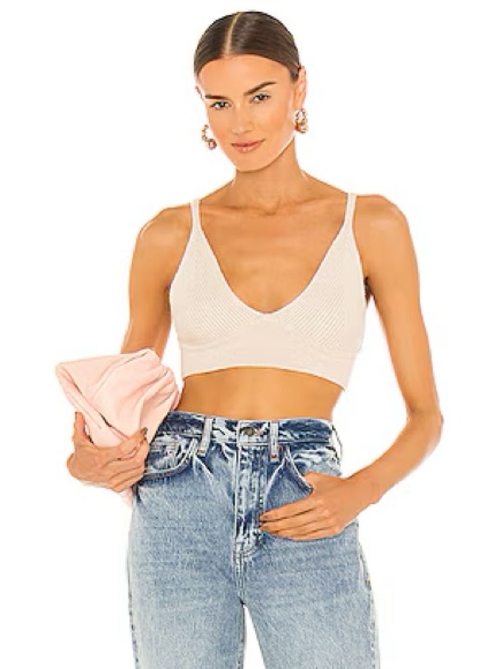 JONATHAN SIMKHAI “AERIS” WOOL & CASHMERE BLEND BRALETTES, SET OF 2 XS